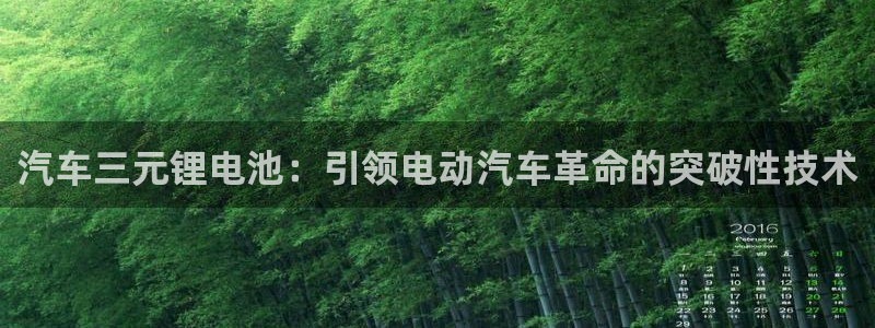 优发娱乐国际线上：汽车三元锂电池：引领电动汽车革命的突破性技术